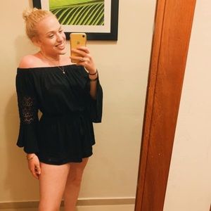 Black Strapless Romper